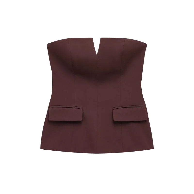 MUJER off Shoulder Tube Top Women Sexy Strapless Crop Top Woman