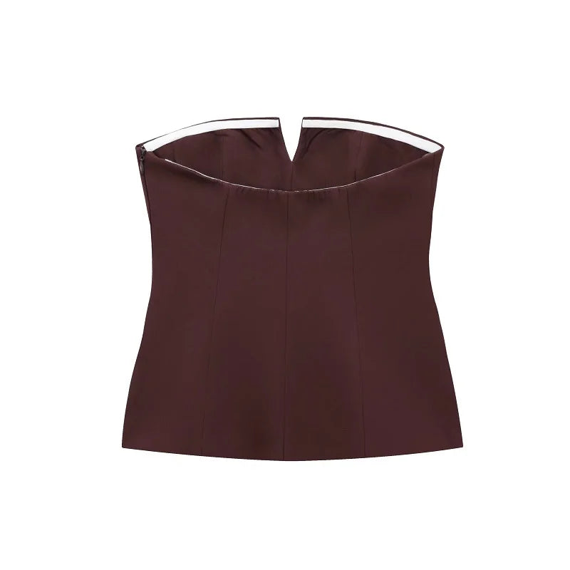 MUJER off Shoulder Tube Top Women Sexy Strapless Crop Top Woman