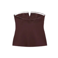 MUJER off Shoulder Tube Top Women Sexy Strapless Crop Top Woman