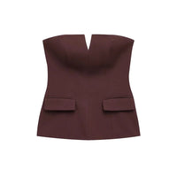 MUJER off Shoulder Tube Top Women Sexy Strapless Crop Top Woman