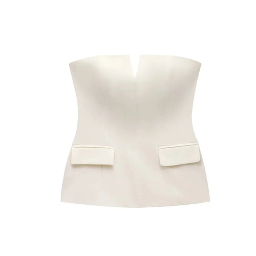 MUJER off Shoulder Tube Top Women Sexy Strapless Crop Top Woman