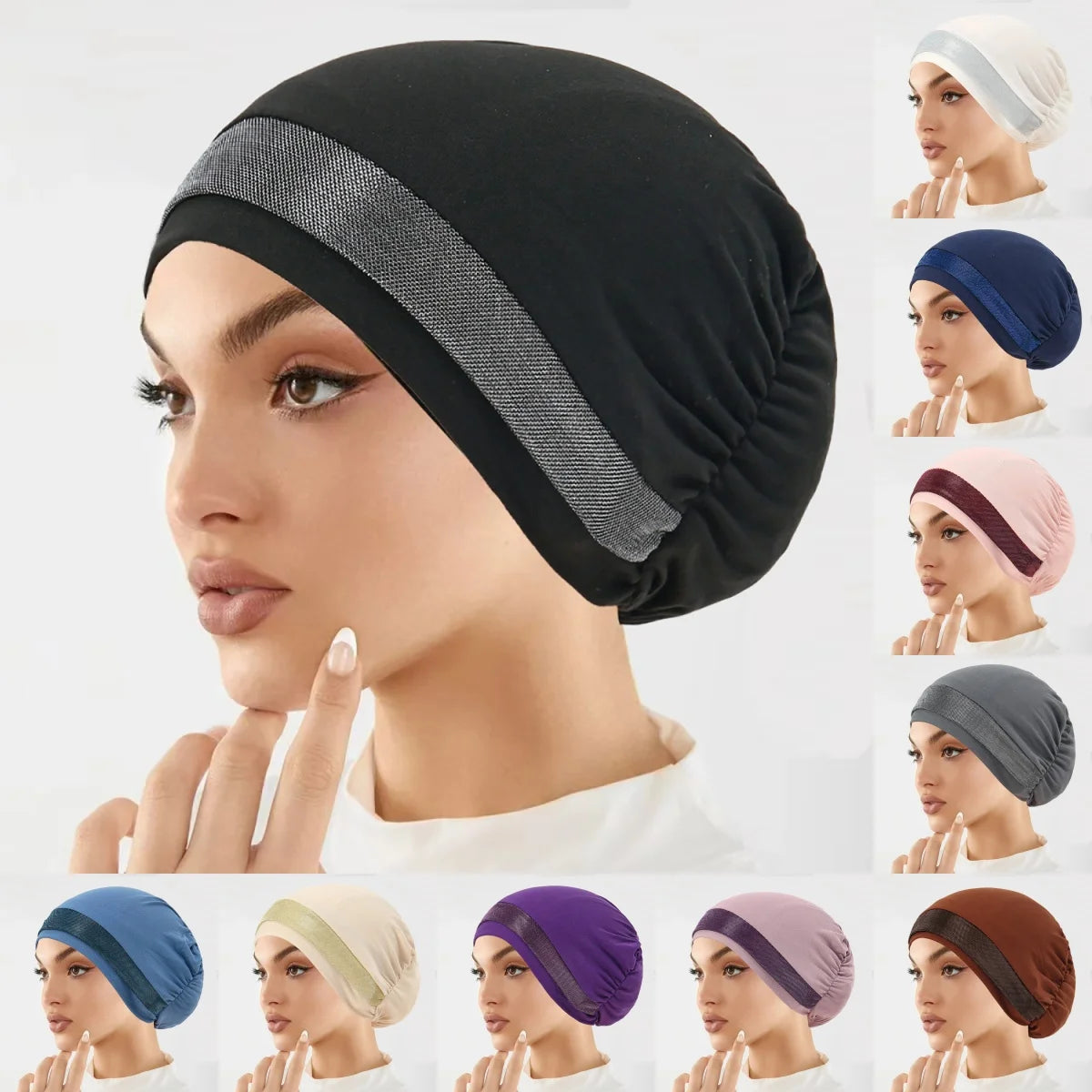 New Muslim Hijab Women Scarf Hair Accessories Soft Elastic Cloth Hat