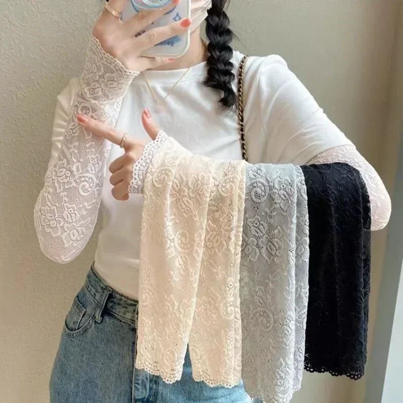 Summer Fashion Ice Sleeves – Elastic Fingerless Long Arm Gloves