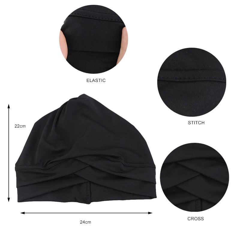 Women’s Cross Muslim Hijab Inner Hat – Islamic Undercap Arab Wrap