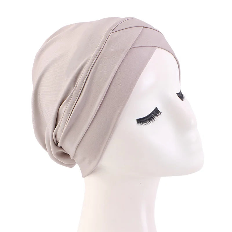 Women’s Cross Muslim Hijab Inner Hat – Islamic Undercap Arab Wrap