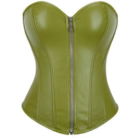 Court Punk Faux Leather Zipper Sexy Belly Contracting Simple Corset Sources Shapewear