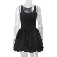 Fall U-Collar Plush Slim Fit Patchwork Solid Color Sling Dress