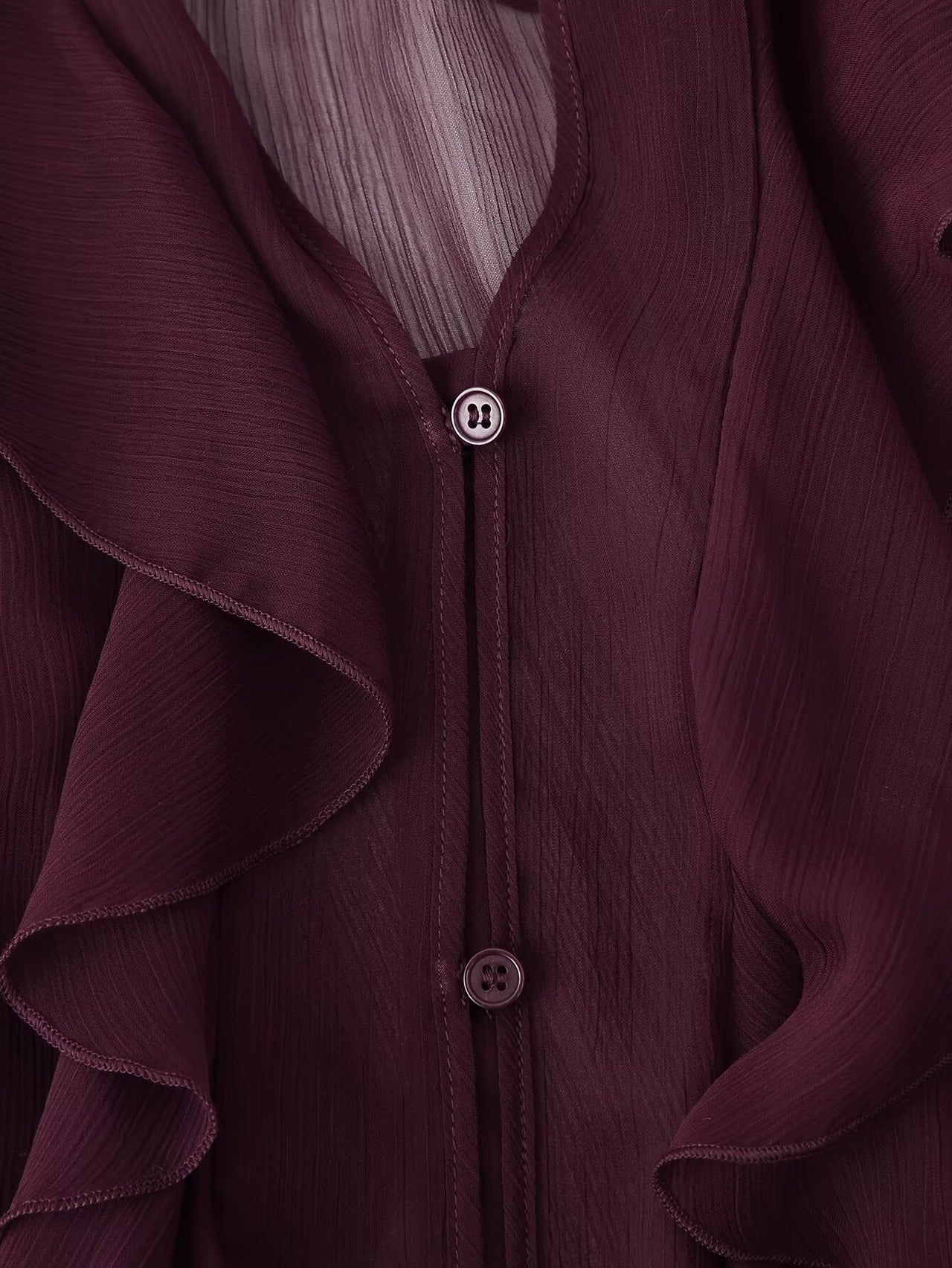 V-Neck Summer Blouse with Laminated Detail – Casual Shirt for Women