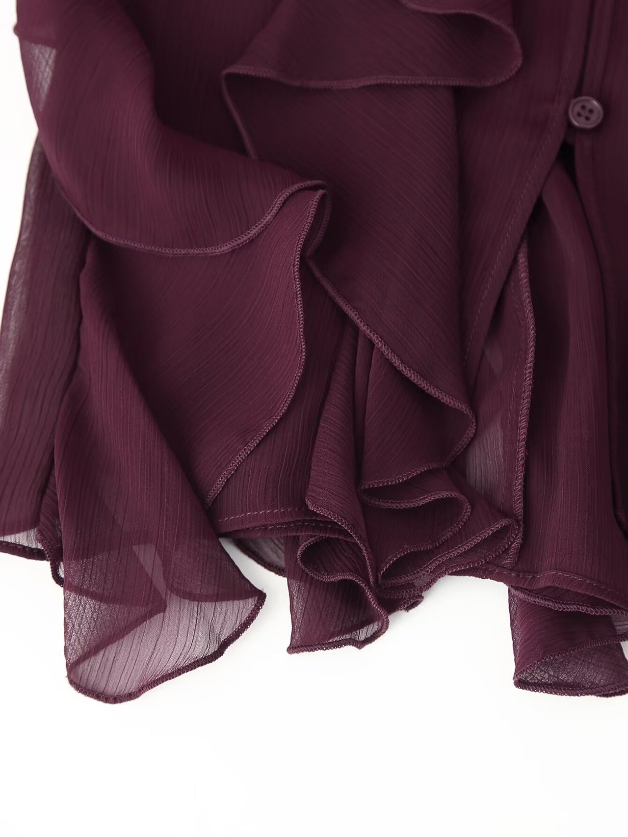 V-Neck Summer Blouse with Laminated Detail – Casual Shirt for Women