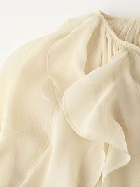 V-Neck Summer Blouse with Laminated Detail – Casual Shirt for Women