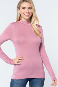 Mock Neck Fitted Rayon Jersey Top – Sleek, Soft & Modest - Modestly Vogue