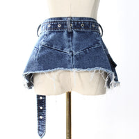 Spring Two Piece Set Denim Waist Seal Waist Slimming Multi Match Two Piece Set Women Blazer