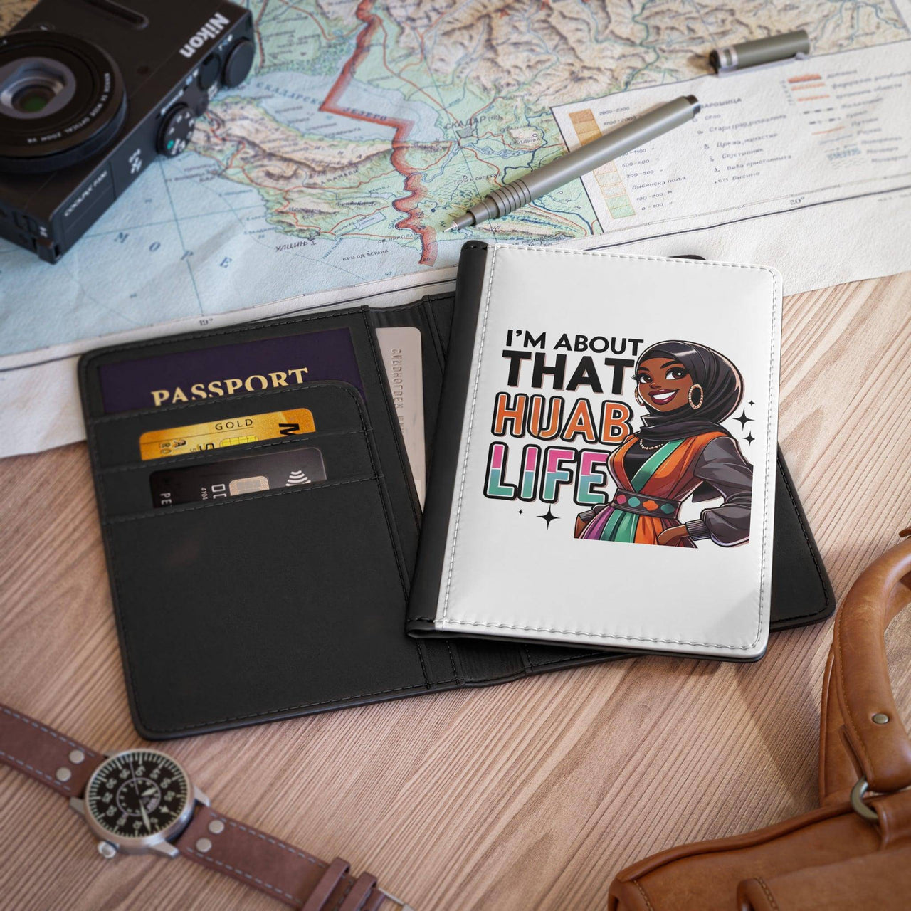 Hijabi Girl by LoLo Stylish Hijab Life Passport Cover - Travel Accessory for Hijab Wearers - Modestly Vogue