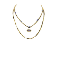 Multi Layered Chain Necklace Evil Eye Pendant