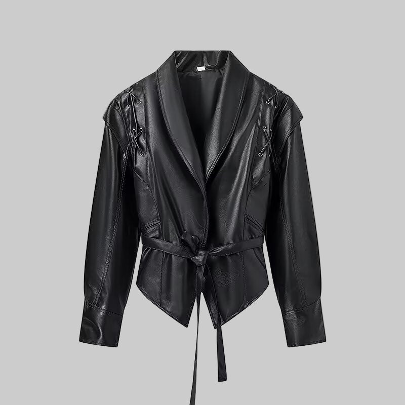Women Autumn Winter Fashionable Leather Jacket Bomber Jacket Short Coat - Modestly Vogue