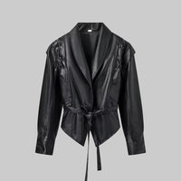 Women Autumn Winter Fashionable Leather Jacket Bomber Jacket Short Coat - Modestly Vogue