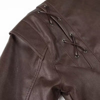 Women Autumn Winter Fashionable Leather Jacket Bomber Jacket Short Coat