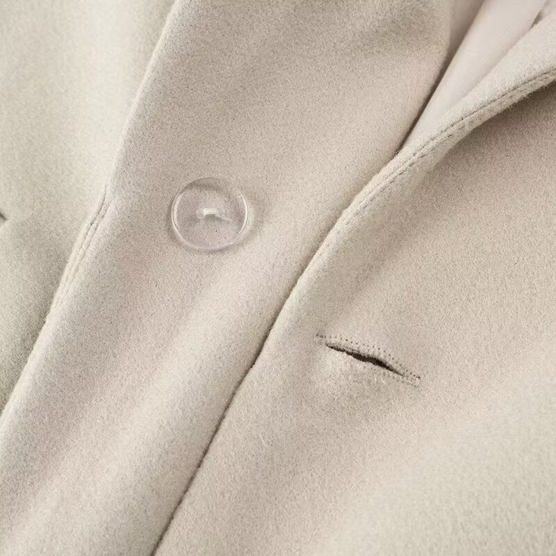 Women Mid Length Tassel Long Trench Coat Dress