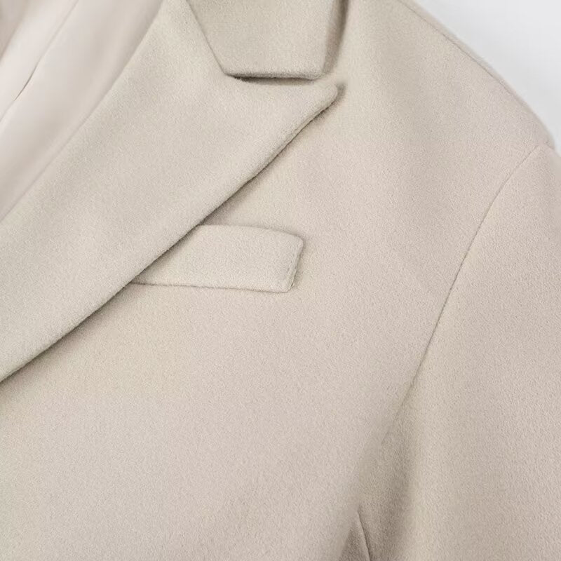 Women Mid Length Tassel Long Trench Coat Dress