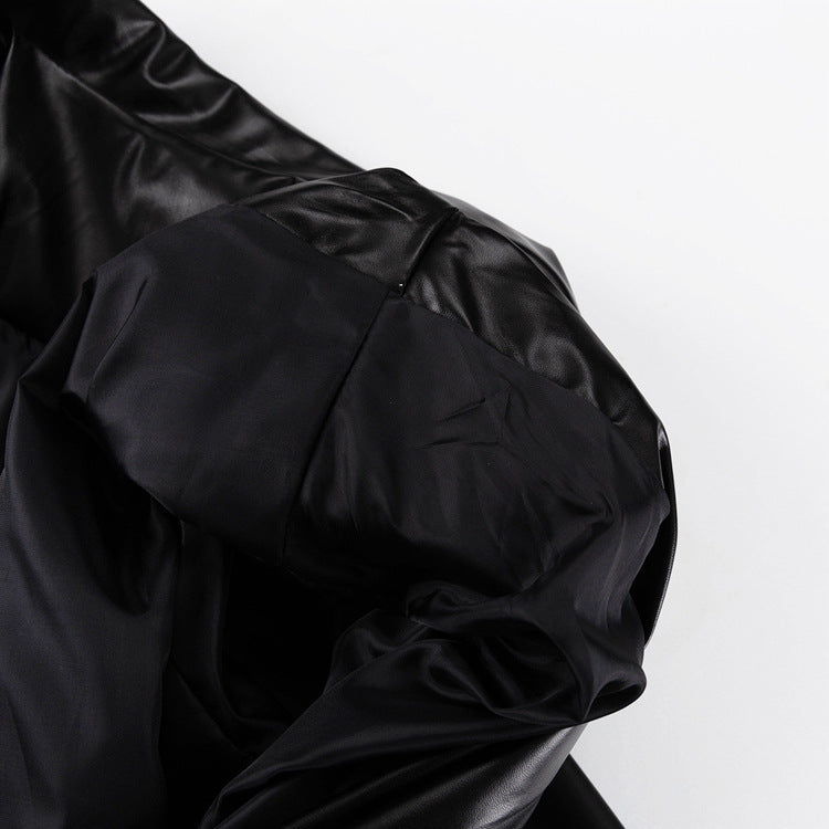 Black Women Clothing Early Spring Blazer Leather Skirt Set Office Two Piece Suit