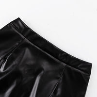 Black Women Clothing Early Spring Blazer Leather Skirt Set Office Two Piece Suit