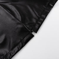 Black Women Clothing Early Spring Blazer Leather Skirt Set Office Two Piece Suit