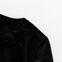 Korean Velvet Autumn French Stitching round Neck Flared Sleeves Dress Loose Maxi Dress Women Clothing