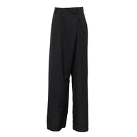 Retro Minority Irregular Asymmetric High Waist Wide Leg Pants Loose Office Trousers