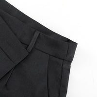 Retro Minority Irregular Asymmetric High Waist Wide Leg Pants Loose Office Trousers