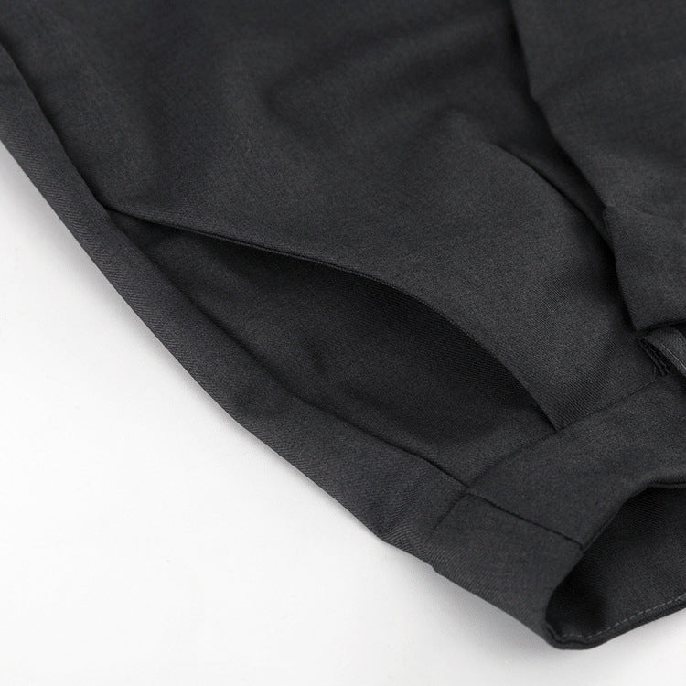 Retro Minority Irregular Asymmetric High Waist Wide Leg Pants Loose Office Trousers
