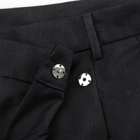 Retro Minority Irregular Asymmetric High Waist Wide Leg Pants Loose Office Trousers