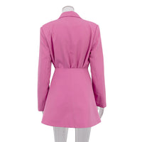Early Spring French Design Pink Waist Seal Suit Long Sleeve Loose Waist Coat Women Clothing