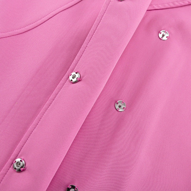 Early Spring French Design Pink Waist Seal Suit Long Sleeve Loose Waist Coat Women Clothing