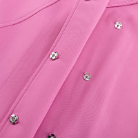 Early Spring French Design Pink Waist Seal Suit Long Sleeve Loose Waist Coat Women Clothing