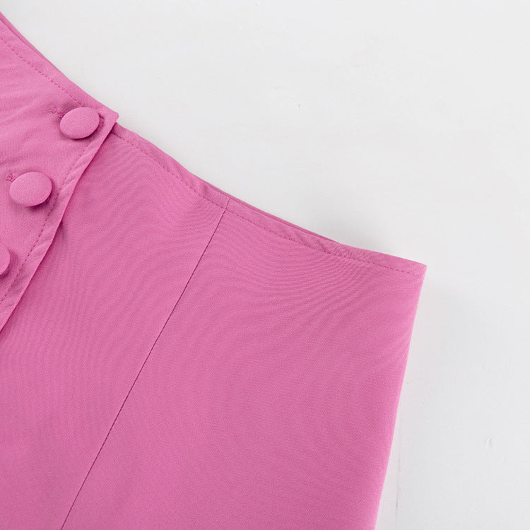 Early Spring French Design Pink Waist Seal Suit Long Sleeve Loose Waist Coat Women Clothing