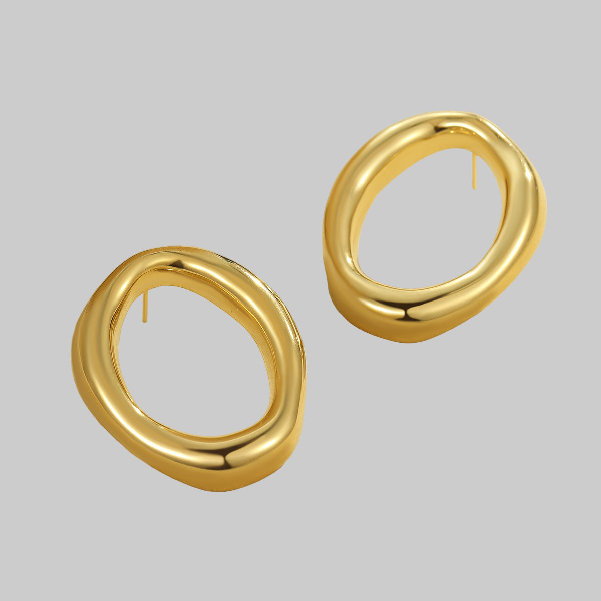 Catching Hollow Out Cutout Irregular Asymmetric Circles Stainless Steel Earrings Do Not Fade - Modestly Vogue