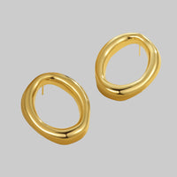 Catching Hollow Out Cutout Irregular Asymmetric Circles Stainless Steel Earrings Do Not Fade - Modestly Vogue