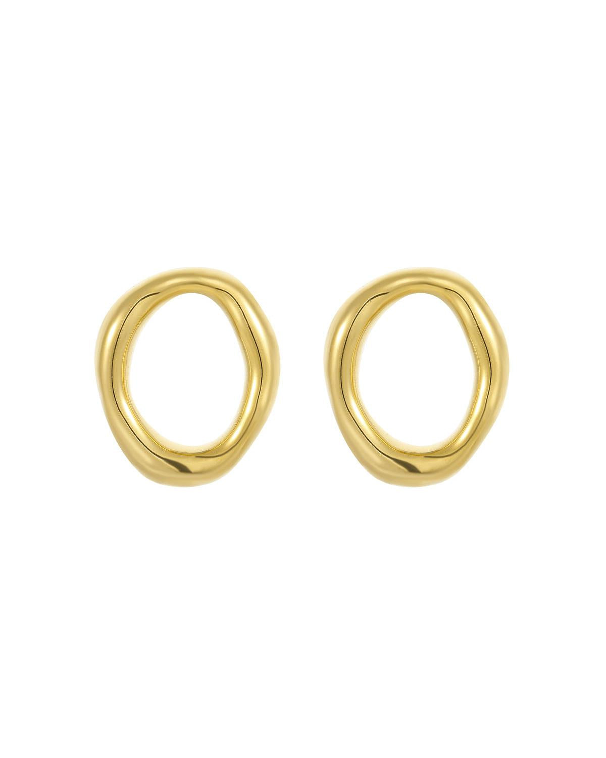 Catching Hollow Out Cutout Irregular Asymmetric Circles Stainless Steel Earrings Do Not Fade