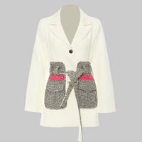 Autumn Winter Personalized Design Special Material Eye Catching Mid ength Blazer