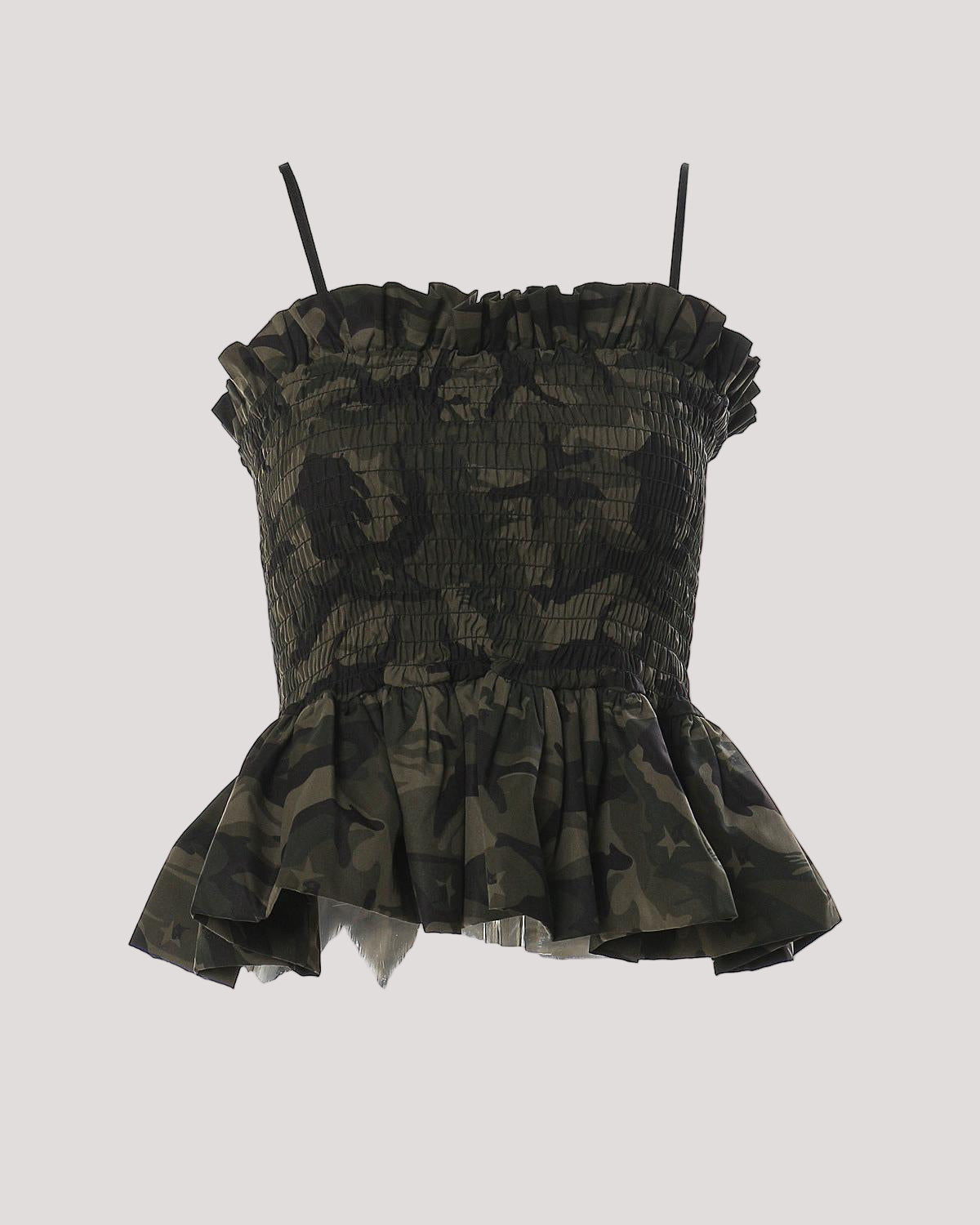 Camouflage Wavy Stretch Slim Tube Top Wrapped Chest