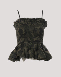 Camouflage Wavy Stretch Slim Tube Top Wrapped Chest