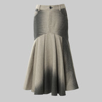Autumn Winter Positioning Printing Personalized Woolen Slim Fishtail Skirt Women