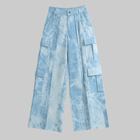 Early Autumn Cash Denim Tie Dyed Personalized Printed Tooling Jeans Casual Pants for Women
