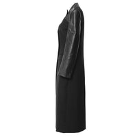 Design Leather Stitching Plaid Cool Coat Trench Coat