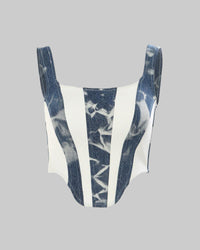 Stitching Contrast Color Washed Denim Slim Top Vest Camisole Women