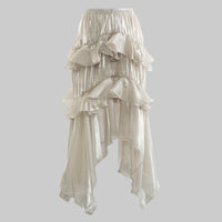 Spring Summer Blingbling Elastic Waist Fluffy Tiered Skirt Special Women Clothing Anti Exposure