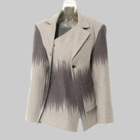 Winter British Several Printing Personality Cutting Slim Fit Woolen Coat Women