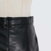 Mid Length Pleated Leather Skirt Spring High Waist Stitching Mesh Skirt Women