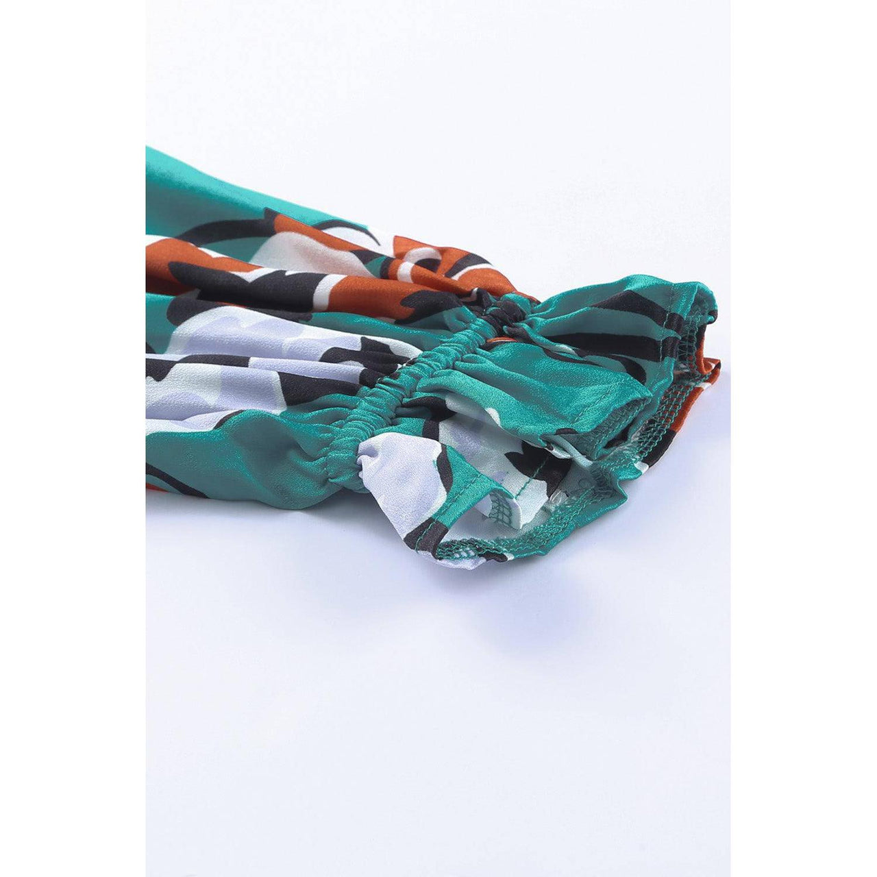 Tops Blouses Women – Blouses | Green Mock Neck Top Floral Print Long Sleeve Silk Blouse - Modestly Vogue