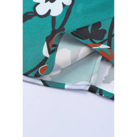 Tops Blouses Women – Blouses | Green Mock Neck Top Floral Print Long Sleeve Silk Blouse - Modestly Vogue